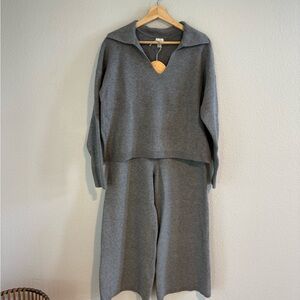A New Day Gray Knit Sweater and Pants Set
